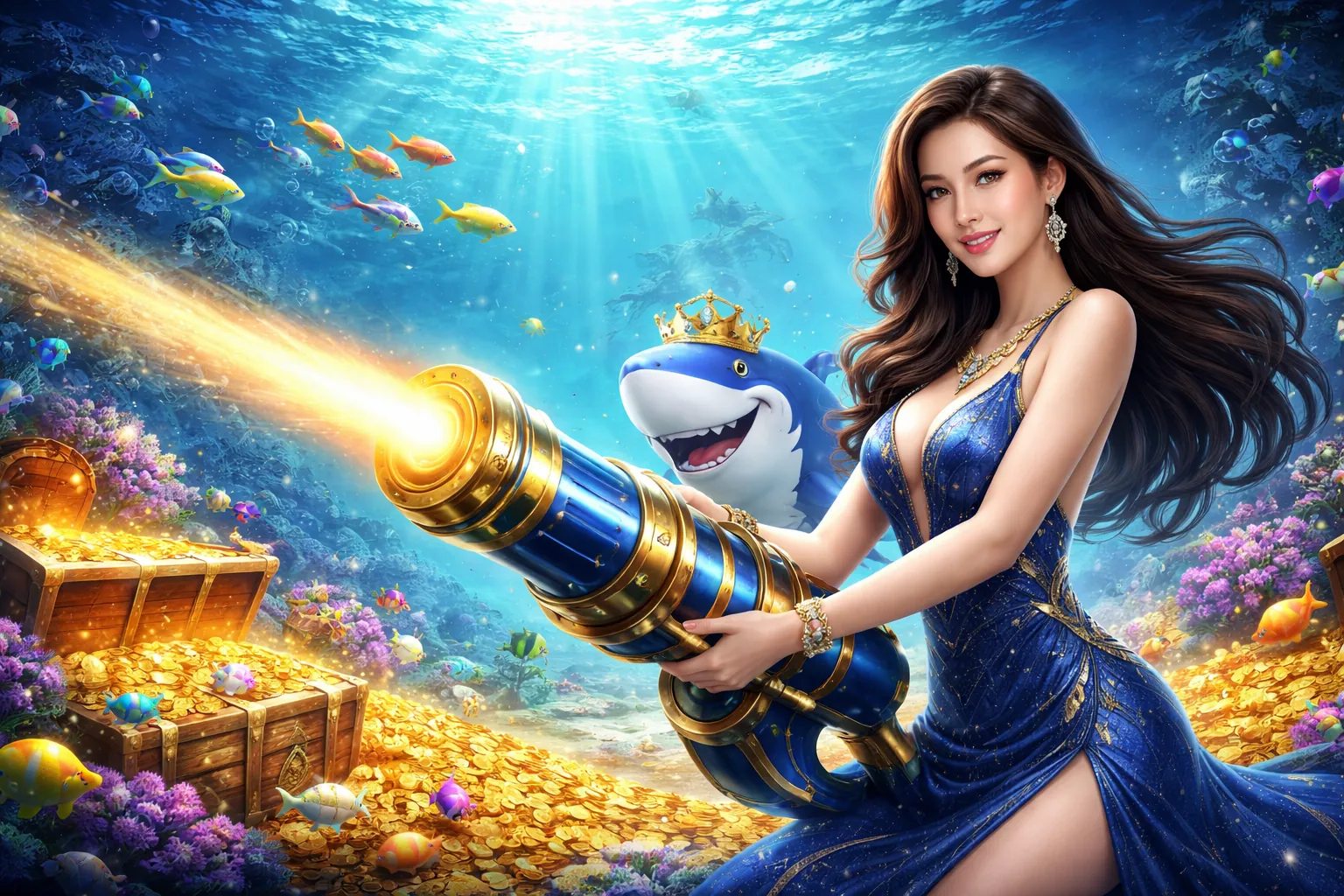 Người chơi tập trung săn cá trong vn68 Bắn Cá